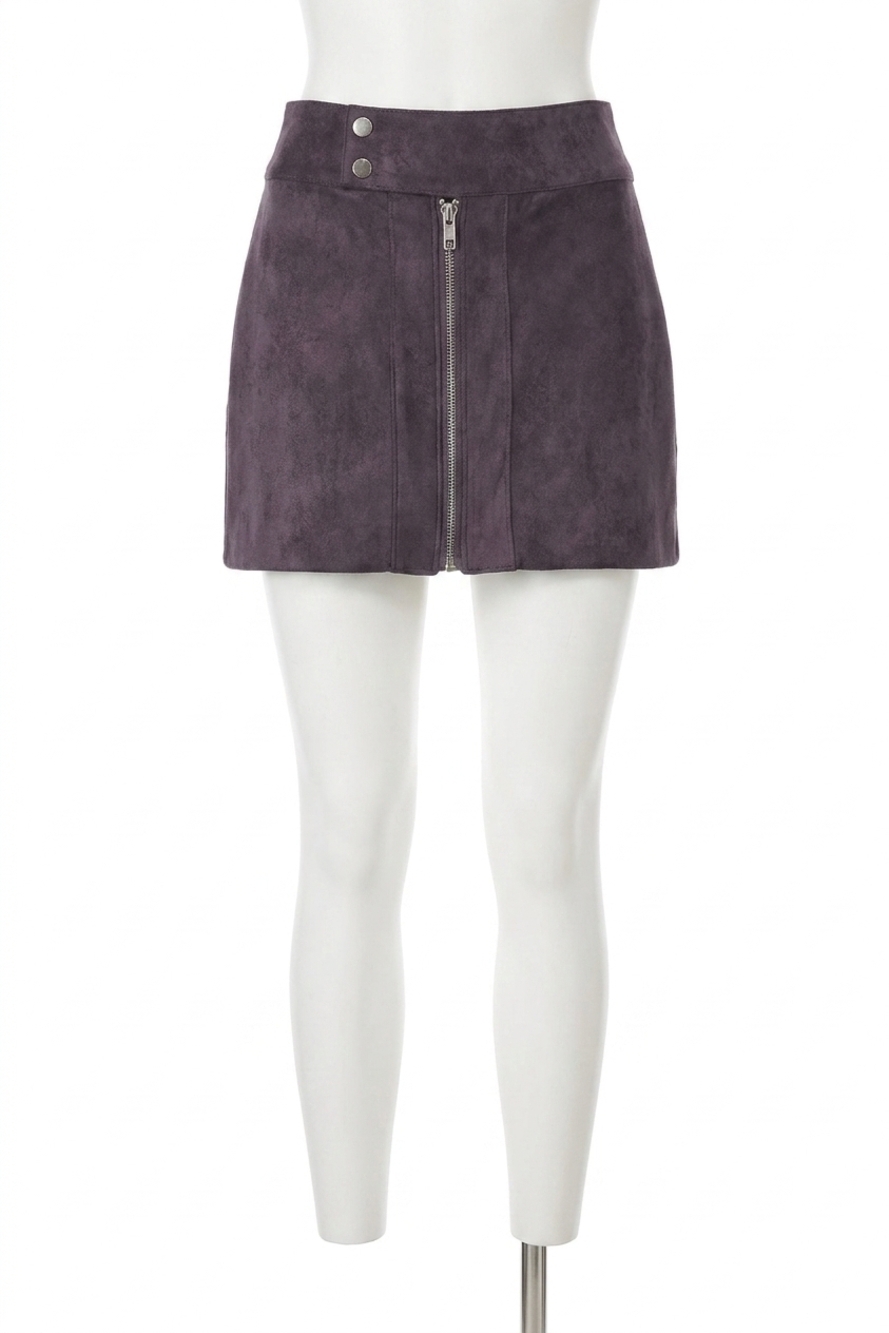 NEW AMANDA UPRICHARD becker mini skirt in graphite suede